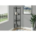 thumbnail image 2 of Monarch Specialties Bookshelf, Bookcase, Etagere, Corner, 3 Tier, 58"H, Office, Bedroom, Black Metal, 2 of 10