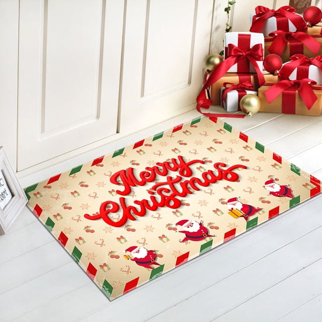 CEHVOM Christmas Doormat Indoor Outdoor Entry Doormats Front Door Decoration Mat Non-Slip Absorbent Entry Door Rugs