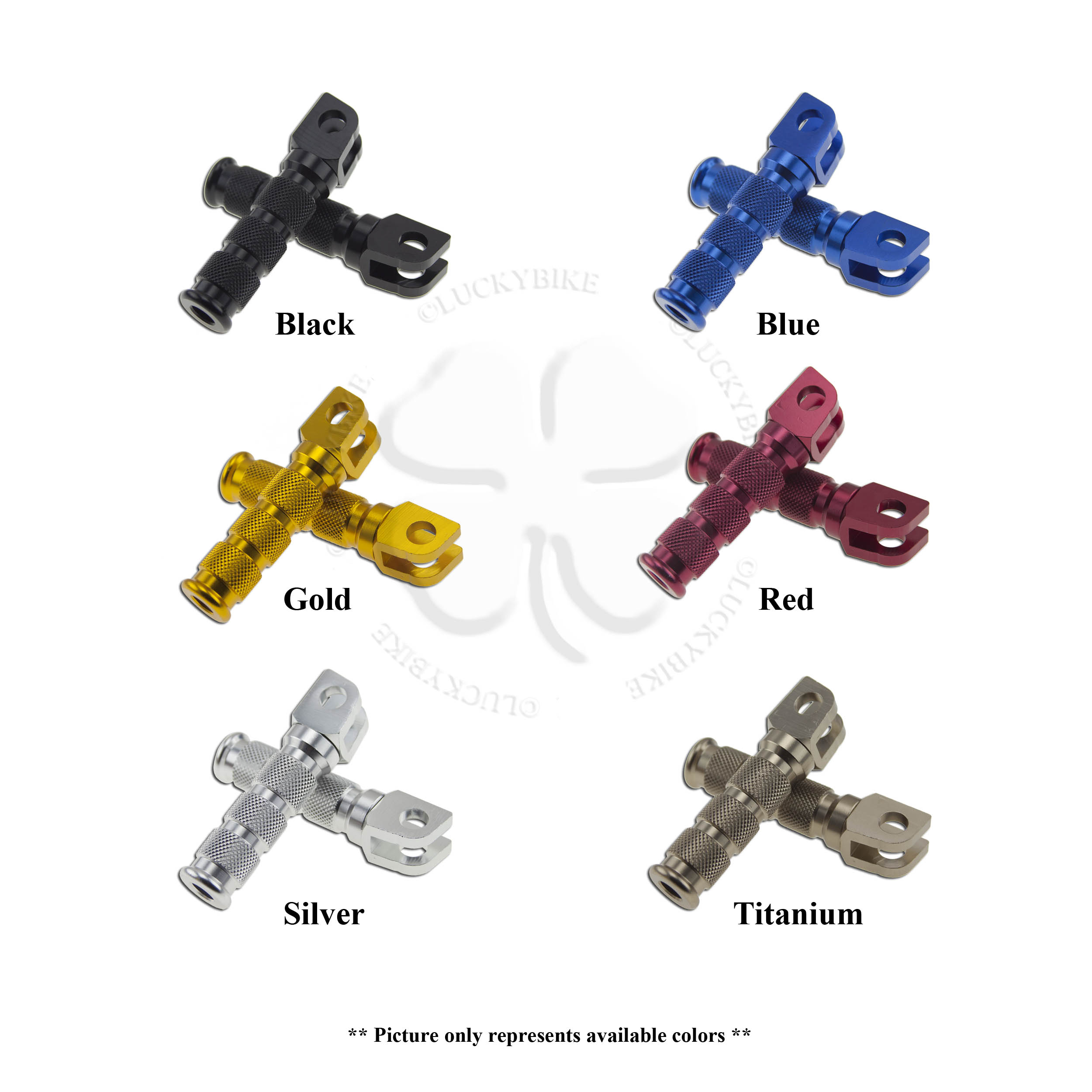 CNC Anodized Foot Pegs Front + Rear For Suzuki GSXR – Pink-Red, Aluminum