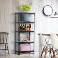 thumbnail image 4 of Yaheetech Black Adjustable 5-Shelf Shelving Unit Storage Rack Utility Rack Garage Shelves Display Rack Steel Boltless Rivet Rack,59.1 inch Height 1-Pack, 4 of 8