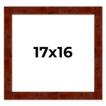 17x16 Walnut Brown Veneer Real Wood Picture Frame Width 1.75 inches | Interior Frame Depth 0.5