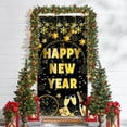 thumbnail image 4 of New Year Door Cover Banner 2025 - Xmas Eve Decorations Black Gold Hanging Backdrop Sign Prop for Holiday Indoor Outdoor Party Supplies (D), 4 of 6