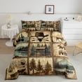 thumbnail image 2 of Castle Fairy Kids Safari Bear Full Size Comforter Sets,Vintage Jungle Cabin Bedding Sets, 2 of 8