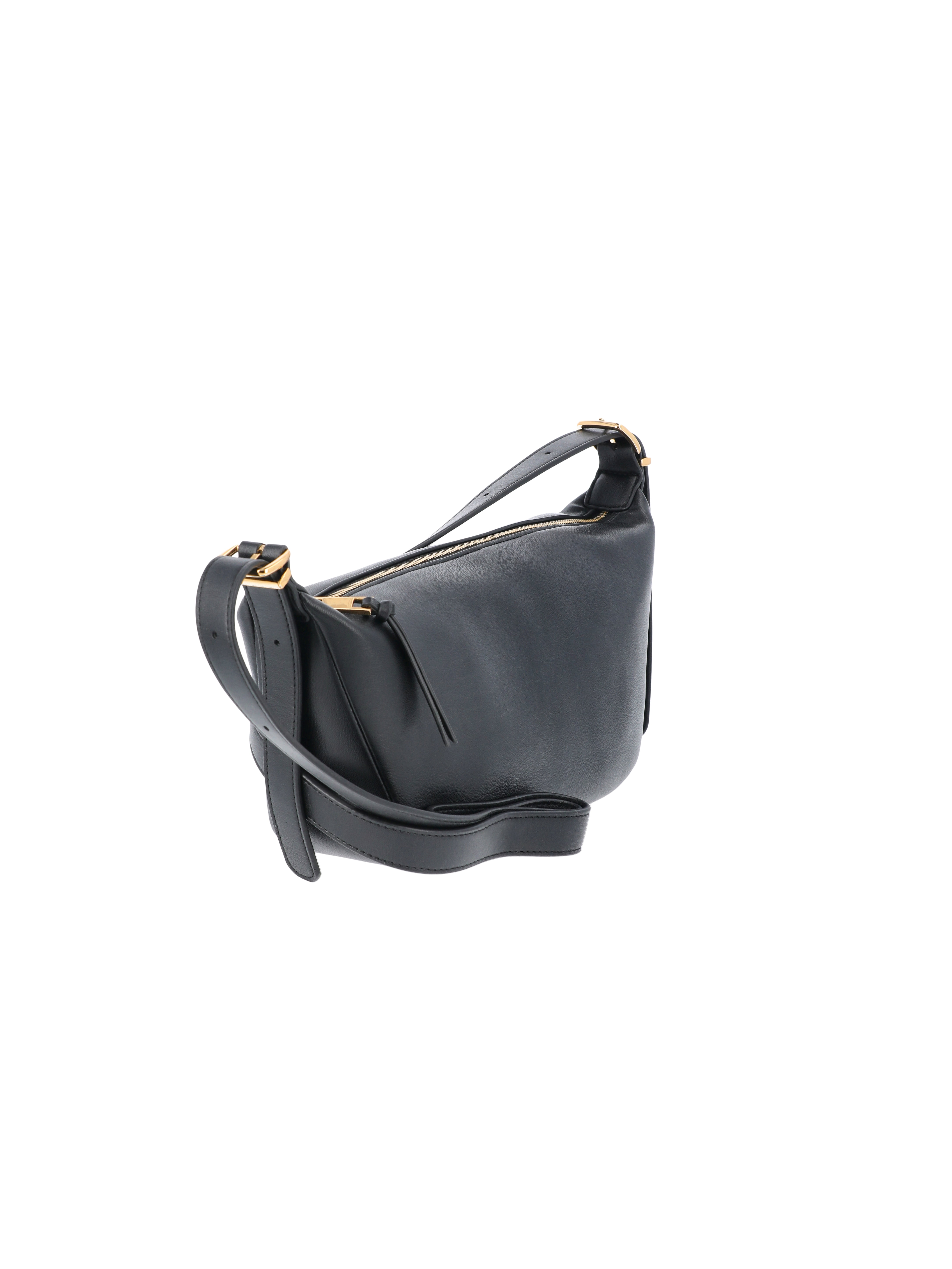 Time and Tru Women's Faux Leather Sling Crossbody Bag, Black