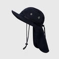 thumbnail image 4 of Unisex Bucket Hat Neck Cover Flap Sun Wide Brim Peaked Solid Outdoor Sun Cap, 4 of 12