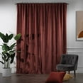 thumbnail image 3 of 3S Brother's Extra Long Solid Luxury Matte Velvet Soft Curtain Carmine-Crimson Single Panel Hanging Back Tap & Rod Pocket Home Décor 5-25 Feet Custom Made Curtains -Made in Turkey Each(52"x156"), 3 of 7