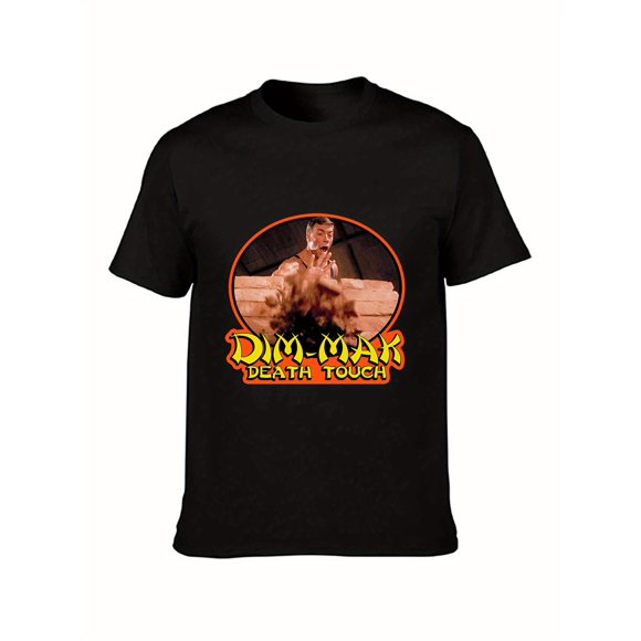 T-Shirt Graphique Van Dame Bloodsports Dim-Mak - T-Shirt Rétro des Années 80 d'Arts Martiaux avec Imprimé sur la Poitrine, Coupe Régulière à Manches Courtes, Machin