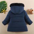 thumbnail image 4 of Hicidod Winter Jacket for Girls Fleece Line Hooded Fur Trim Down Coats Padded Widproof Warm Fashion Solid Color Outwear, 4 of 7