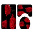 thumbnail image 4 of Prettyui-4 piece Set 3D Digital Romantic Rose Printing Shower Curtain Floor Carpet Bathroom Mat Set Valentine's Day Decorations, 4 of 7