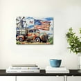 thumbnail image 4 of JEUXUS July 4th Decorations Patriotic Wall Art Prints Rustic Windmills Rusty Truck Canvas Wall Decor Independence Day Home Decor Festival Artwork for Living Room Bedroom Office  20x16inch, 4 of 6