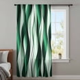 thumbnail image 4 of Green Striped Ombre Sheer Curtains 96 Inches Long, Modern Green Moire Geometric Light Filering Curtains, Privacy Drapes Simi Floor to Veiling Curtain for Living Room Bedroom Large Window Treatment, 4 of 9