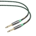 thumbnail image 4 of Clef Audio Labs Guitar Cable 6.35mm TS to 6.35mm TS, Black Chrome Zinc Alloy Shell/Green Braided -20F-1PK, 4 of 5