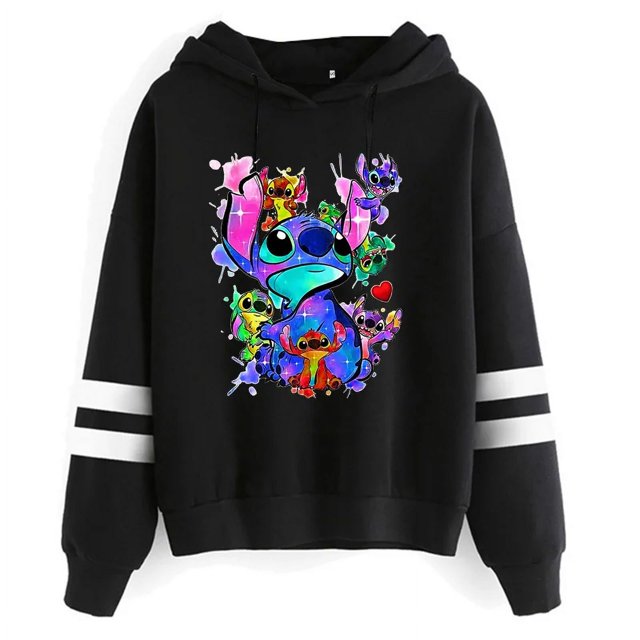 Sudadera con capucha de dibujos animados de Disney para mujer, sudadera divertida Y2k de Lilo Stitch, Sudadera con capucha de Manga de Anime, ropa femenina