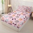 thumbnail image 2 of Homewish Watercolor Ghost Pumpkin Zipper Full Size Comforter Sets with Fitted Sheet and 2 Pillowcases for Girls, Bow Spider Web Bat Halloween Zipper Bedding Set, Pink Reversible, 4-Piece, 2 of 6