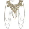thumbnail image 1 of Gold Fine Chain Flower Lace Bikini Body Chain Necklace Jewelry for Women, 1 of 5