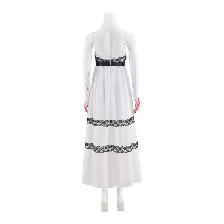 Jennifer Costume - Elegant White Dress with Gloves for Women