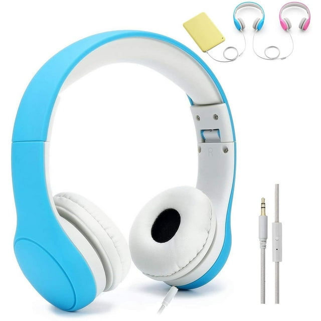Écouteurs Pliables de Sécurité pour Enfants avec microphone, Stéréo, à Réduction de Bruit