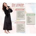 thumbnail image 5 of Silver Lilly Womens Robe - Plush Fleece Bathrobe - Full Length Robe with Shawl Collar Black, 3X-Large, 5 of 6