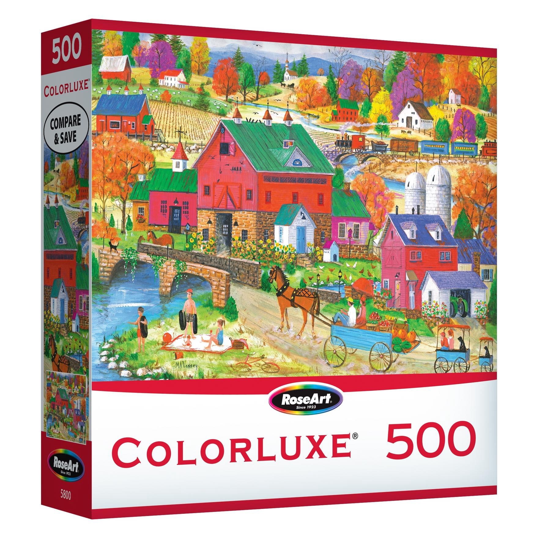 RoseArt Colorluxe 500-Piece Picknickers Adult Interlocking Puzzle