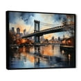 thumbnail image 2 of Designart "Blue Bridge Urban Reflections Slate" Architecture Floater Framed Wall Decor, 2 of 7