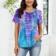 thumbnail image 5 of DDAPJ pyju Vintage Blouses for Women Dressy Casual Henley Tops Short Sleeve Boho Floral Print Shirts V Neck Summer Graphic Tees Multicolor XL, 5 of 8