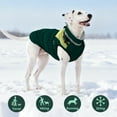 thumbnail image 2 of Kuoser Dog Winter Coat, 2 in 1 Pet Jacket with Harness Built in, 3xl Dog Clothes, Waterproof and Windproof, Green, 2 of 7