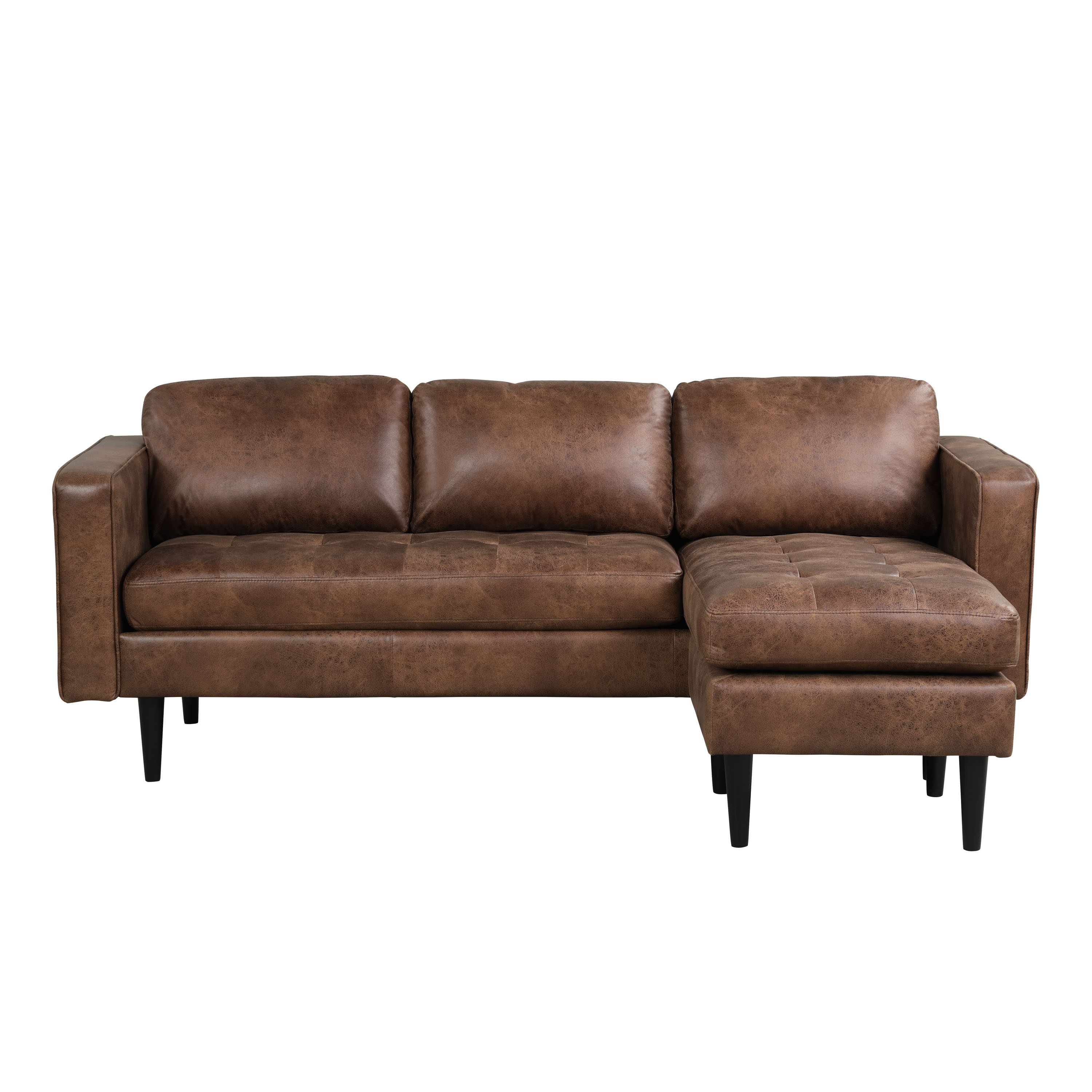 Lifestyle Solutions Manila Modern Sectional Sofa with Chaise, Brown Faux Leather - image 3 of 5