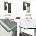 thumbnail image 4 of BJSN Clear Glass Coffee Table Metal Tube Center Table for Livingroom (All-Black), 4 of 8