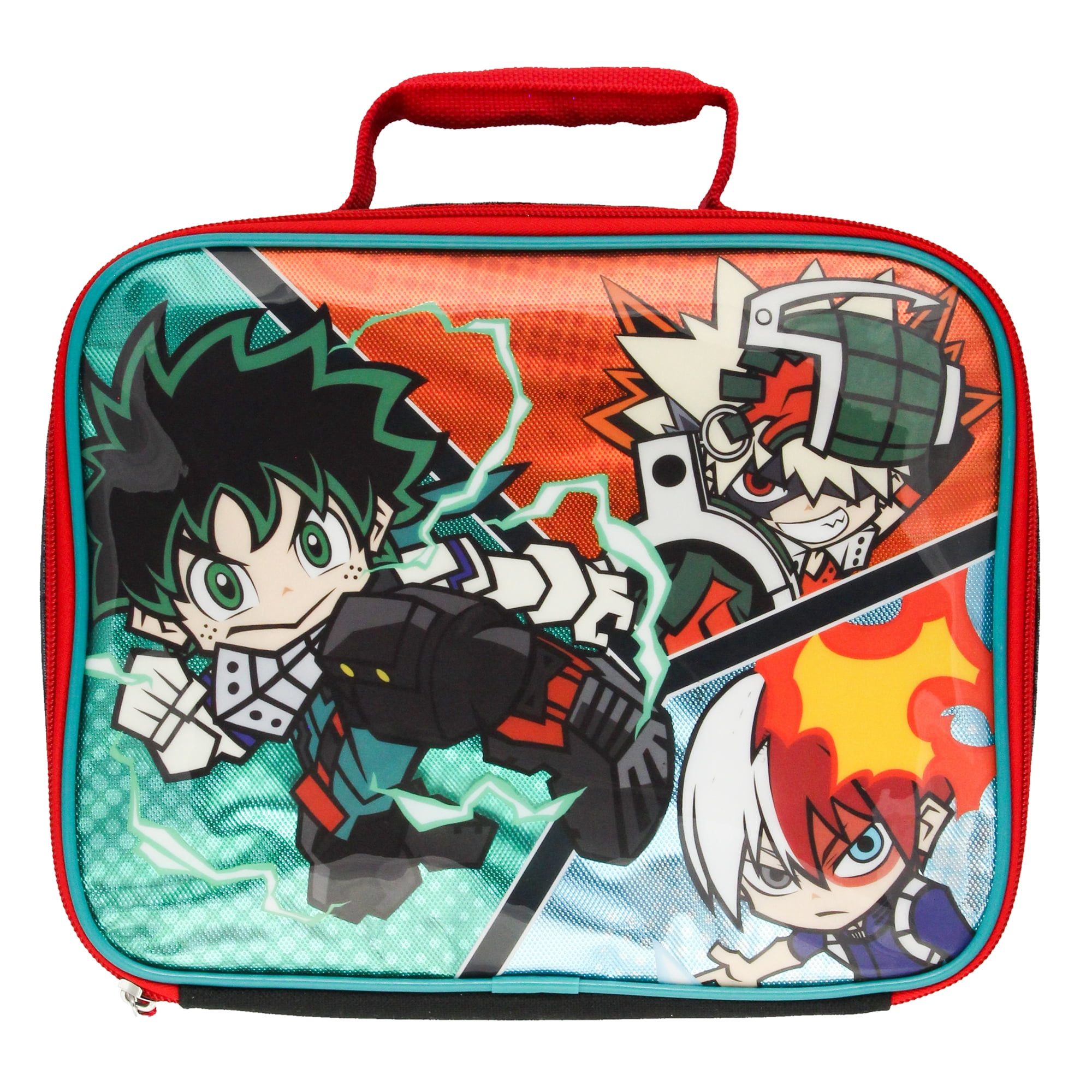 My Hero Academia Lunch Box Chibi Deku Shoto And Bakugo Anime Manga Lunch Bag 10"
