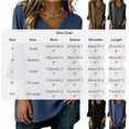 thumbnail image 6 of Womens Tops Ruffle 3/4 Sleeve Dressy Casual Shirts Solid Color V-Neck Tunic Summer Vacation Blouse Black, 6 of 6