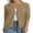 Khaki, variant on QUALFORT Women’s 100% Cotton Lightweight Button-Front Cardigan Sweater,crew neck Long Sleeve Knit