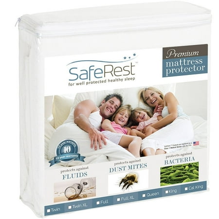 SafeRest Premium Hypoallergenic Waterproof Mattress Protector - Vinyl Free, Multiple
