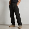 thumbnail image 3 of Cotton Casual Sweatpants for Men Plus Size Straight Leg Open Bottom Athletic Pants with Pockets Trendy Elastic Waist Joggers Workout, 3 of 6