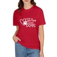 thumbnail image 2 of Dog Mom Shirt for Men Dogs Shirt Life is Better with Dogs T-Shirt Dog Paw Print Tee Funny Pet Lover Animal Gift Tops,Red 3XL, 2 of 7
