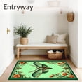 thumbnail image 3 of ODIKA 2'x3' Machine Washable Non-Slip Area Rug, Enchanted Moth Vintage Non Slip Aesthetic High Traffic Rug, Green, 83736, 3 of 7