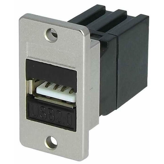 TUK - USB 2.0 A Female to A Female Keystone Coupler, Panel Mount