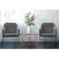 thumbnail image 3 of LeisureMod Malibu Modern Octagon Glass Top Coffee Table with Geometric Base (Red), 3 of 8