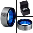 thumbnail image 4 of Gamer Gifts for Him Gray Tungsten Ring Trendy Matching Father Day Gift Friendship Jewelry, 4 of 7
