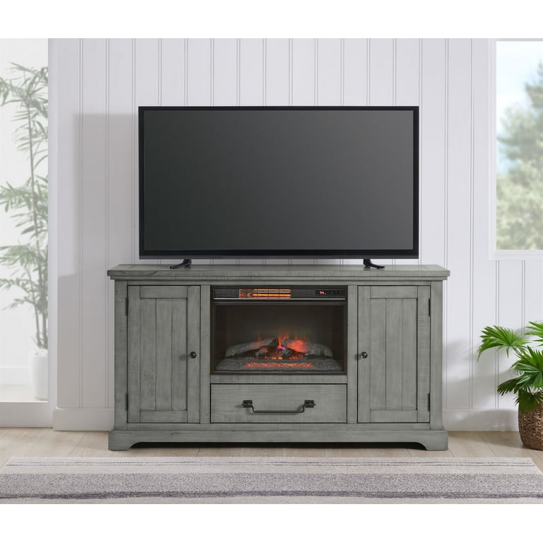 Martin Svensson Home Beach House Solid Wood TV Stand with Fireplace for TVs  up to 70, Dove Grey - Walmart.com
