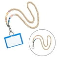 thumbnail image 4 of Waroomhouse Wooden Bead Lanyard Stylish Beaded Lanyard Id Badge Holder with Lobster Clasp Keyring Natural Wood Beads Work Card Lanyard, 4 of 8
