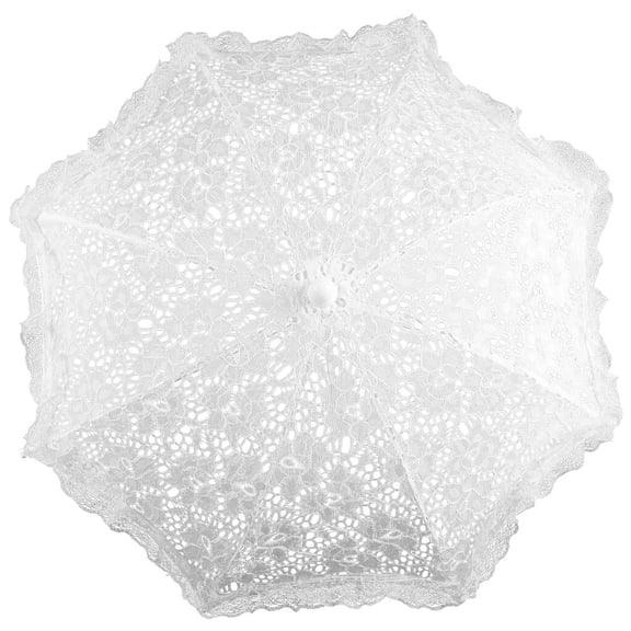 LEORX Small Decorative Umbrella for Adults White Lace 1Pcs Vintage Style Home Decor