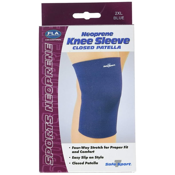 FLA SafeTSport Neoprene Knee Sleeve Closed, Navy, XXLarge Walmart