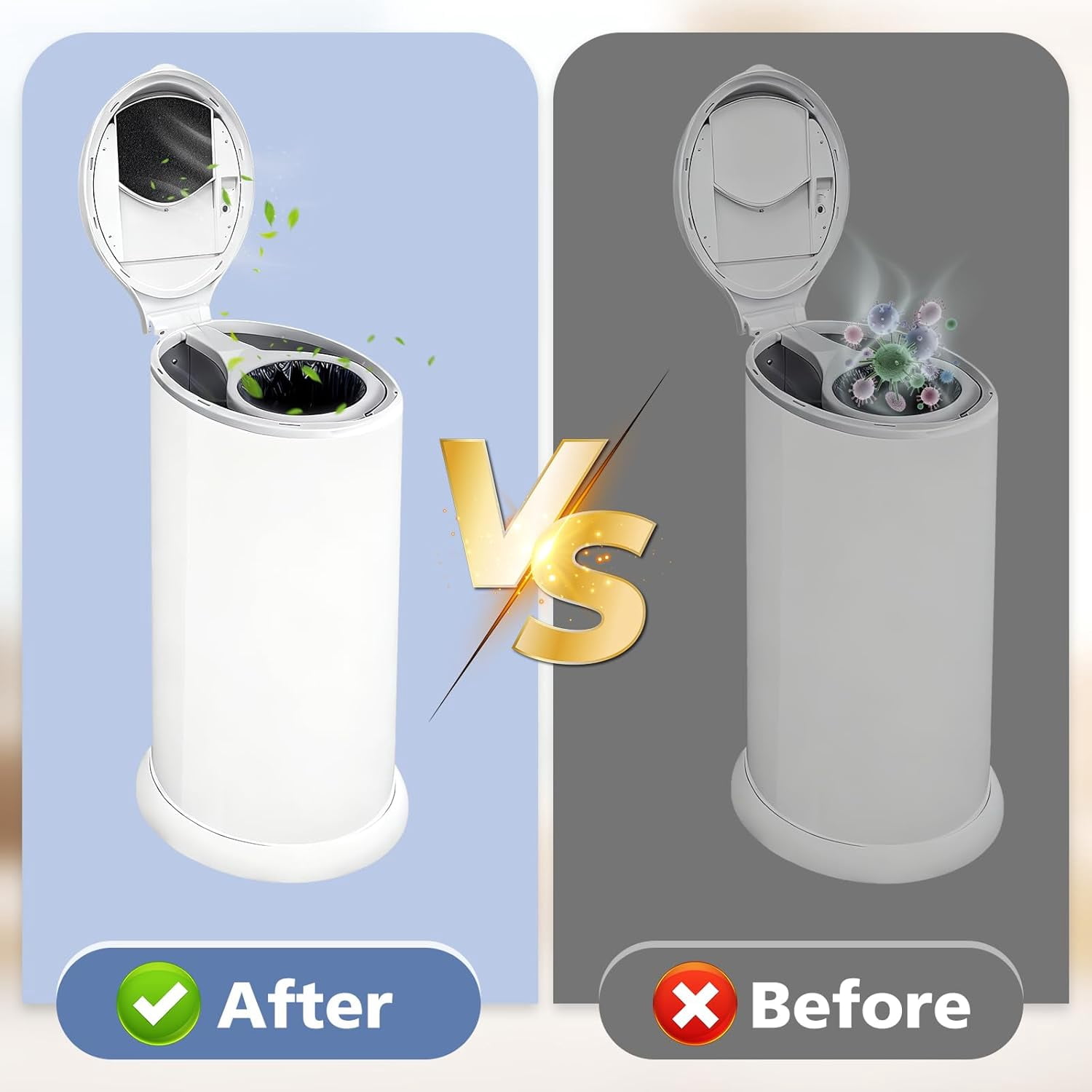 12 Pack Baby Diaper Pail Deodorizer Refills for Ubbi Diaper Pail, Activated Charcoal Odor Absorber Filters Compatible with Ubbi Steel Diaper Pail