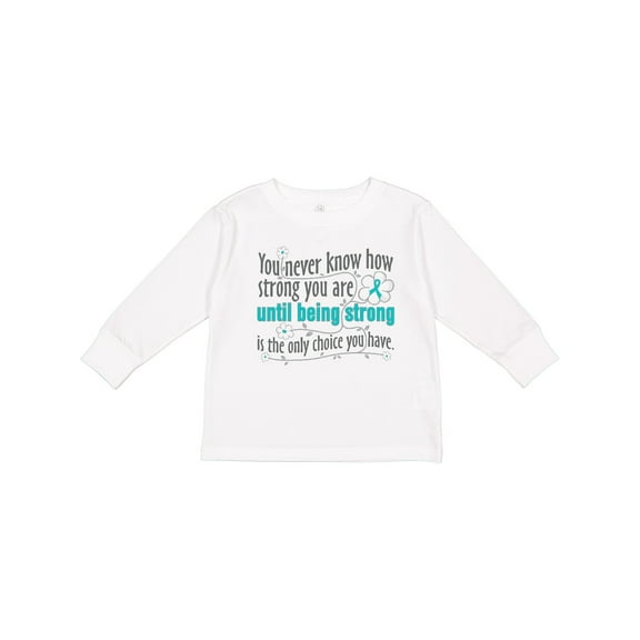 Inktastic Ovarian Cancer Being Strong Girls Long Sleeve Toddler T-Shirt