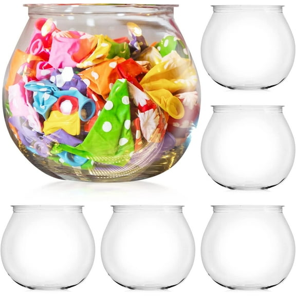 Impresa 27 Ounce Largest Mini Plastic Fish Bowls for Decoration (6-Pack)