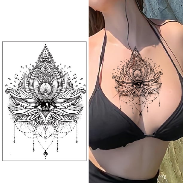 Cuadros Decorativos 6 uds tatuaje de temperatura para adultos pegatina extraíble para el pecho versátil realista para mujeres y hombres DQrwqpou embutido en tela