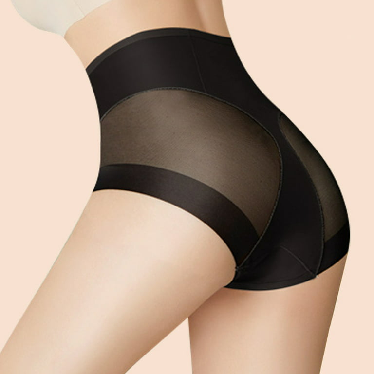 rygai Women Briefs Seamless Hip Lift Underwear High Waist Tummy Control  Stretchy Underpants for Postpartum Recovery,Black XL 