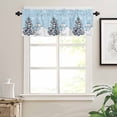 thumbnail image 7 of Sky Blue Christmas Kitchen Curtains and Valances Set, Snowman Christmas Tree Winter Snowflakes Rod Pocket Window Valance Window Curtain Panels for Living Room Bedroom Laundry, 27.5x24in, 3 Pieces, 7 of 7
