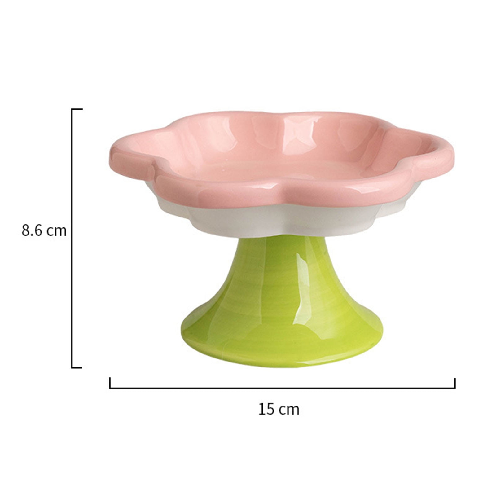 YIFAEUX Ceramic Raised Cat Bowls Flower Design Elevated Cat Food Water Bowl Small Cat Feeding Dish for Cats Small Dogs