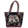 thumbnail image 2 of Bolso de hombro de mujer vintage Hugo gran capacidad Blanco negro, 2 of 9